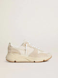 Running Sole pour femme en toile avec étoile beige et contrefort en cuir lamé platine