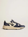Running Sole pour homme en cuir nappa noir et beige avec étoile et contrefort noirs